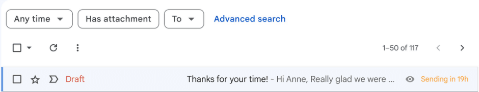 Gmail Drafts with Scheduled Email